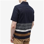 Fred Perry Authentic Men's Knitted Panel Vacation Shirt in Navy