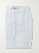 Orlebar Brown - Norwich Slim-Fit Striped Stretch-Cotton Seersucker Shorts - Blue