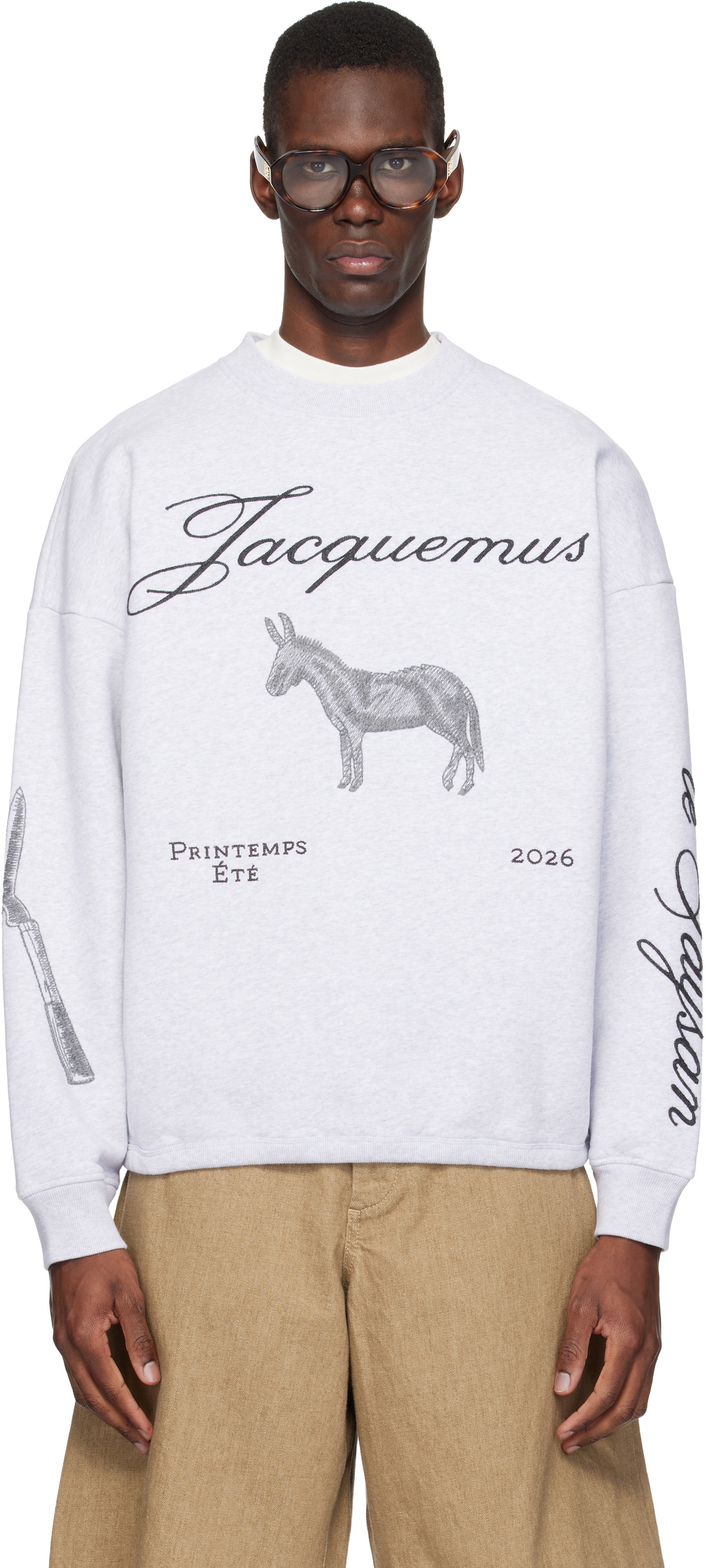 JACQUEMUS Gray 'The Âne' Sweatshirt