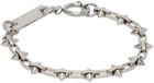 IN GOLD WE TRUST PARIS SSENSE Exclusive Silver Thin Spike Bracelet