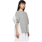 Sacai Grey and White Knit Wool Sweater