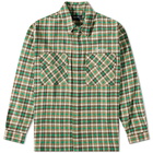 Represent Men's Long Sleeve Flannel Shirt in Brown/Racing Green