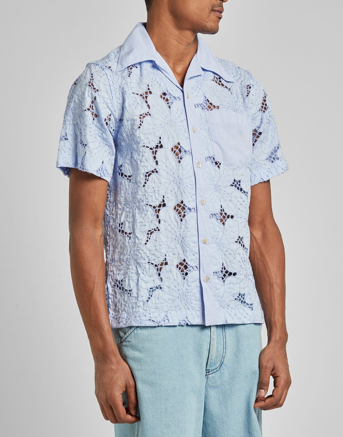 Wales Bonner Mens Shirt Light in Blue