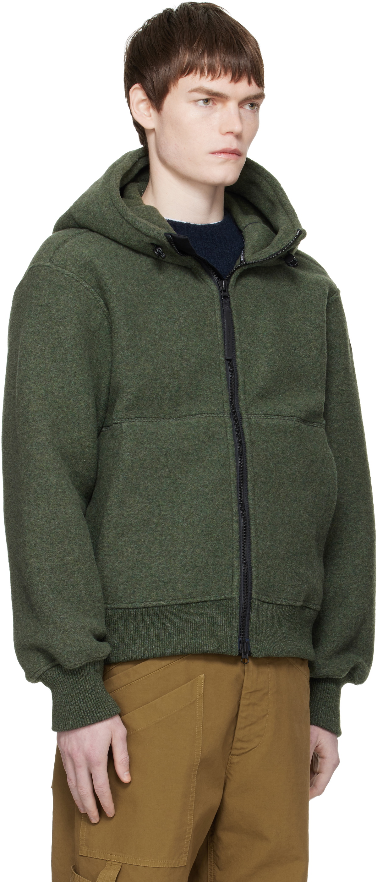 Canada Goose Khaki 'Black Label' Chilliwack Fleece Bomber Jacket