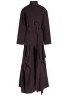 Alaïa Ruffle Poplin Jumpsuit Aubergine