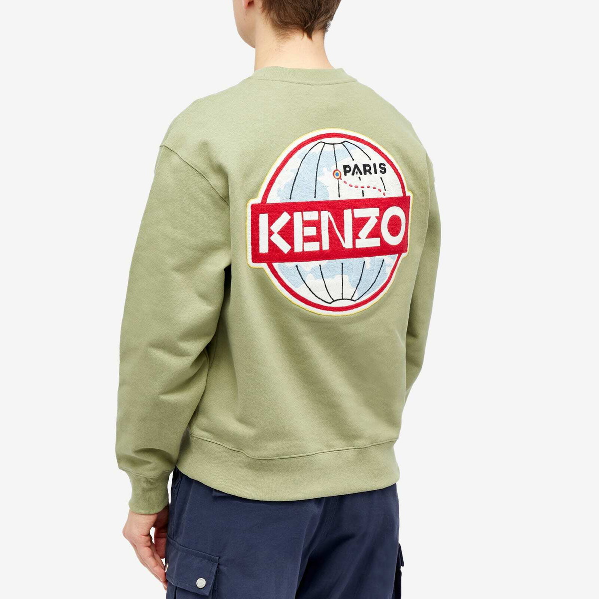 Kenzo Paris Men's Kenzo Globe Crew Sweat in Sage