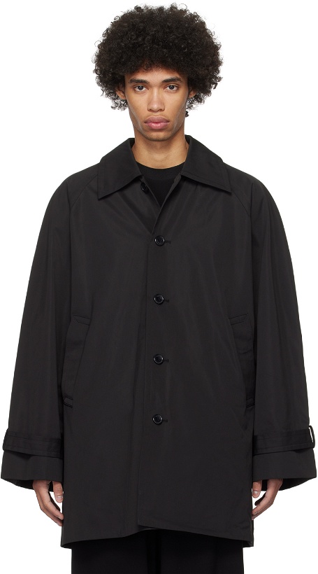 Photo: Birrot Black Spread Collar Coat
