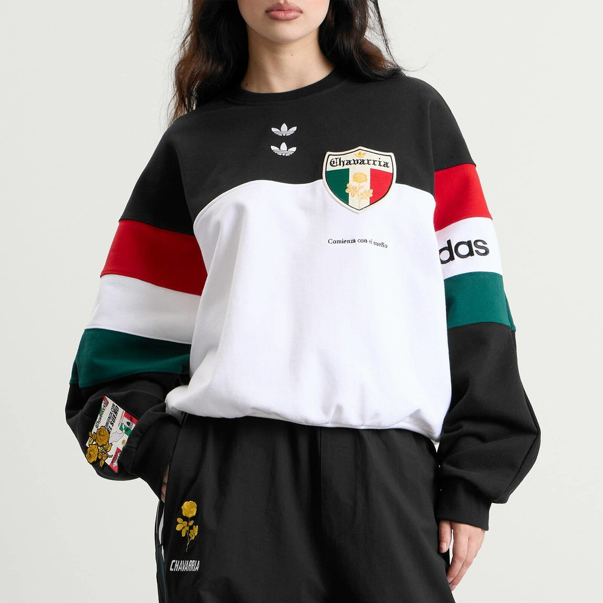 Adidas x Willy Chavarria Crew Sweat in Black/White