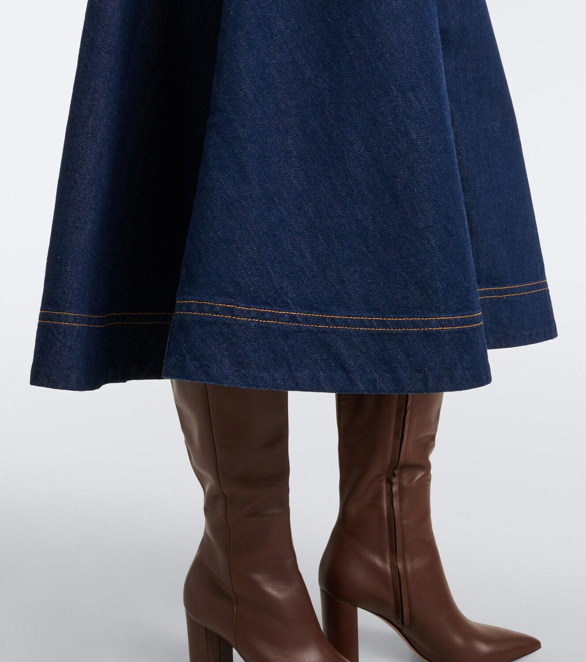 Zimmermann Belted denim midi skirt