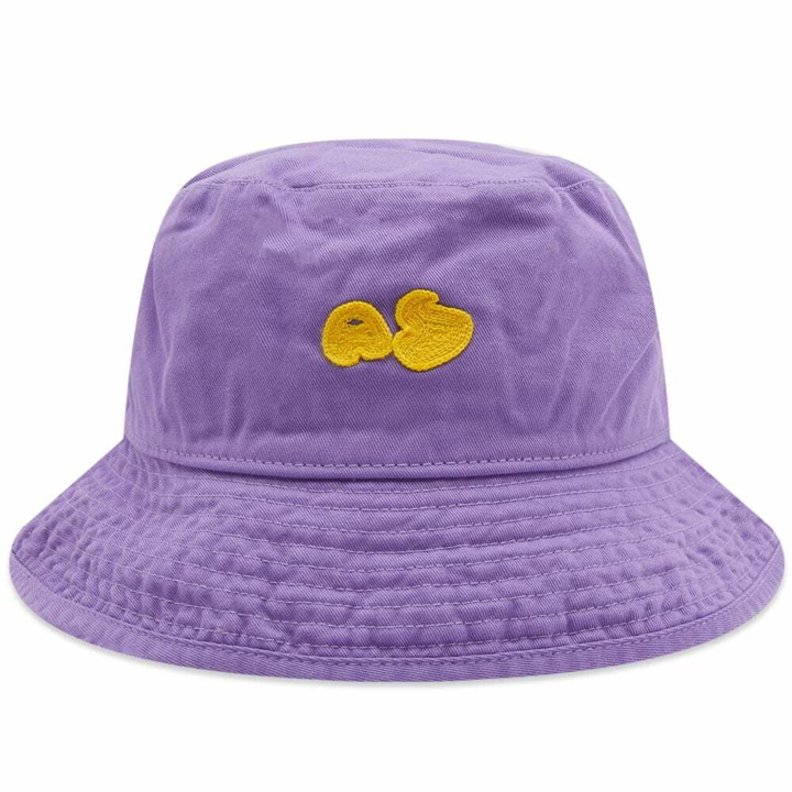 Photo: Acne Studios Men's Brimmo Bubble Logo Bucket Hat in Purple
