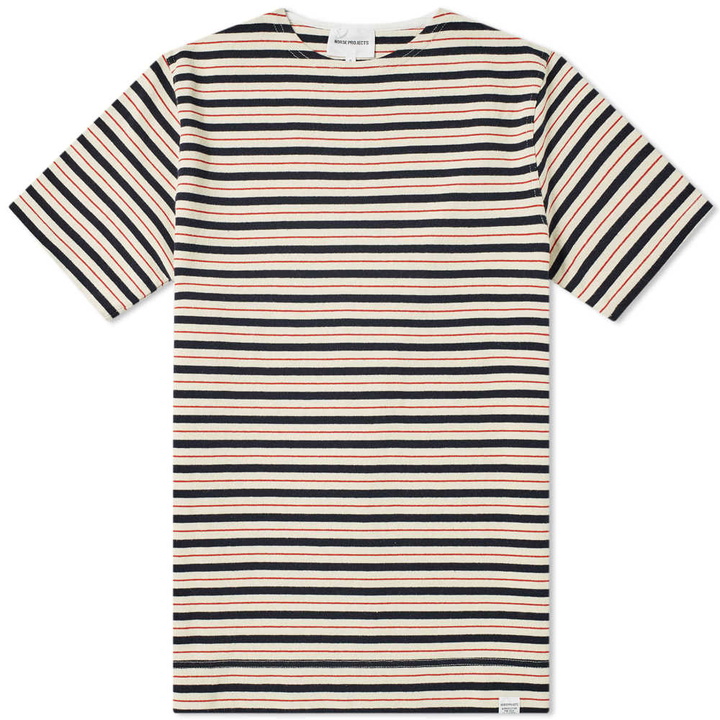 Photo: Norse Projects Godtfred Classic Compact Tee Askja Red Stripe