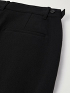 Amomento - Martin Straight-Leg Pleated Wool-Blend Trousers - Black