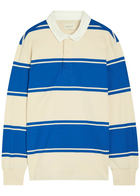 Photo: Gant Striped Cotton Rugby Shirt Blue