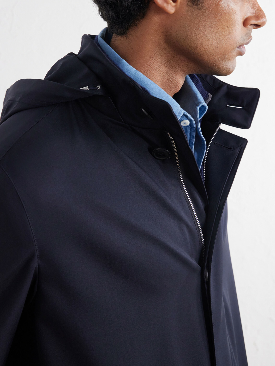 Zegna - Twill Hooded Coat - Blue