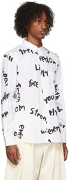 Comme des Garçons Homme Plus White Script Shirt