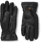 Hestra - Utsjö Fleece-Lined Full-Grain Leather Gloves - Black