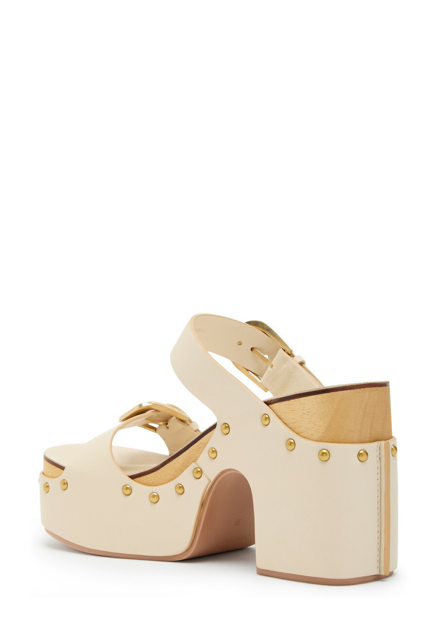 Zimmermann Alight 100 Leather Mules Ivory