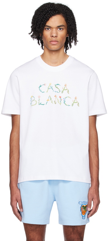 Photo: Casablanca White 'L'Arche Fleurie' T-Shirt