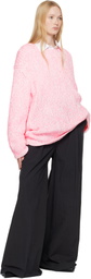 Comme des Garçons Homme Plus Pink Lily Yarn Sweater