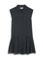 Frame Polka-dot Silk-chiffon Mini Dress Navy
