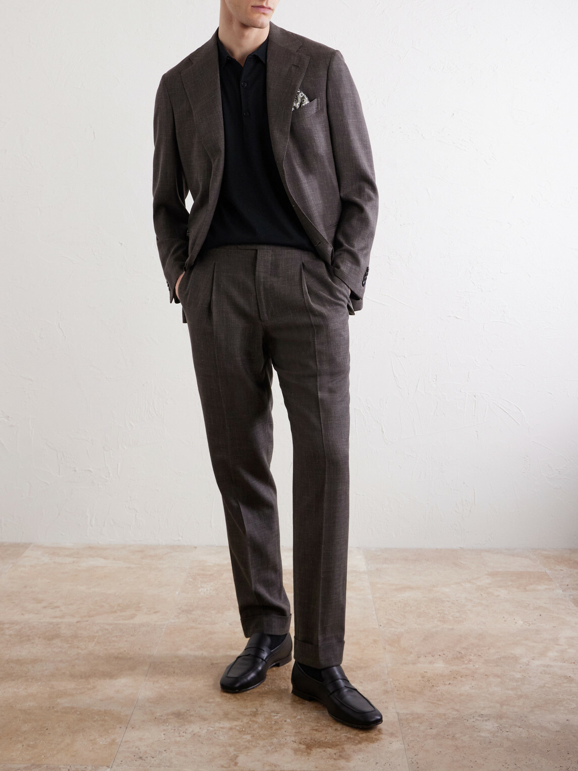 John Smedley - Macloud Knitted Merino Wool Polo Shirt - Black