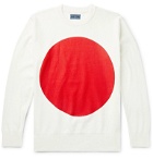 Blue Blue Japan - Logo-Print Cotton Sweater - White