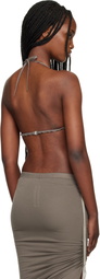 Rick Owens Gray Temple Waxy Lamb Leather Bra