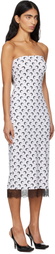 Marine Serre White Recycled Moon Jersey Bustier Midi Dress