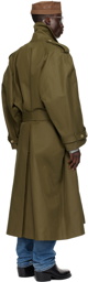 Hed Mayner Khaki Belted Trench Coat