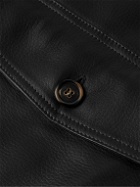 Kingsman - Shearling-Trimmed Full-Grain Leather Jacket - Black
