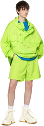 Wooyoungmi Green Paneled Shorts