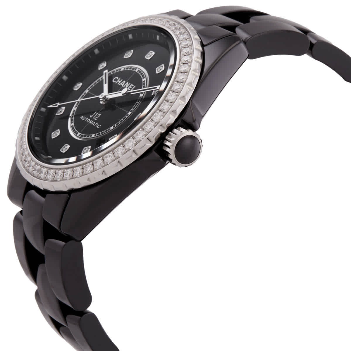 Chanel J12 Automatic Diamond Black Dial Ladies Watch H6526