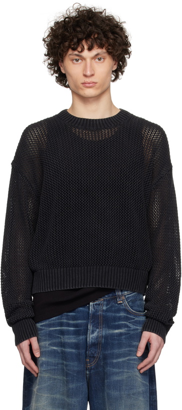Photo: Represent Black Open Gauge Knit Sweater