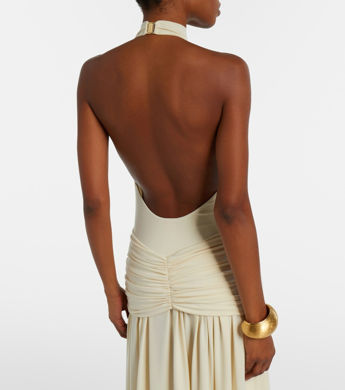Bananhot Zoya draped halterneck maxi dress