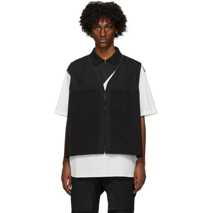 Photo: Y-3 Black Vest Heavyweight Workwear Vest