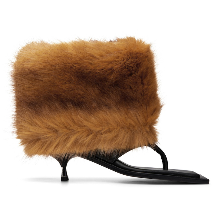 Photo: FIDAN NOVRUZOVA Brown & Black Kaia Fury Stiletto Heeled Sandals