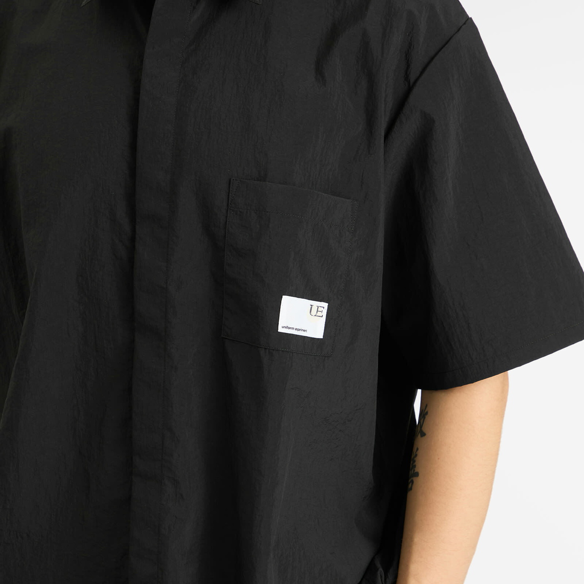 Uniform Experiment Men's Crystal Nylon Ventilation Shirt in Black