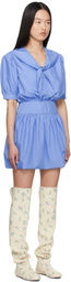 Ashley Williams Blue Yuki Minidress