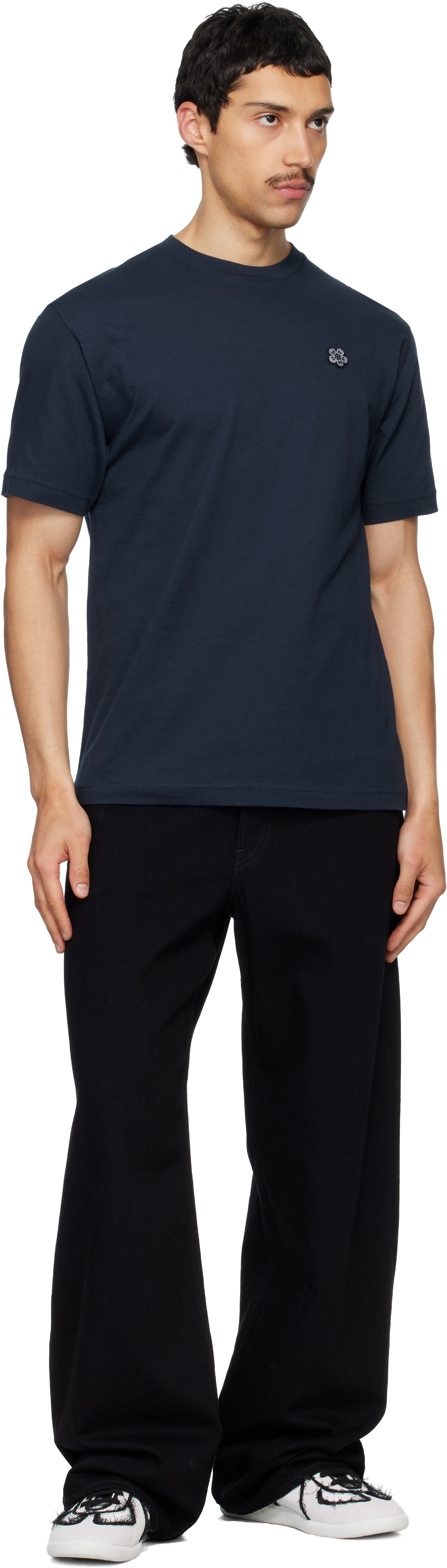 Kenzo Navy Kenzo Paris 'Boke Flower' Embroidered T-shirt