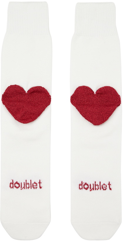 Photo: Doublet White Pop-Up Heart Socks