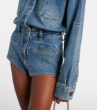 Self-Portrait Embellished denim romper