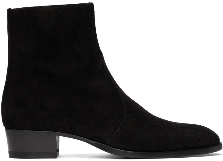 Photo: Saint Laurent Black Suede Wyatt Boots