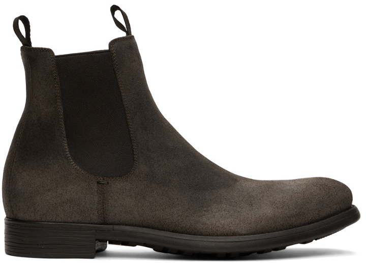 Photo: Officine Creative Grey Suede Chronicle 2 Chelsea Boots
