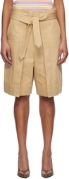 JW Anderson Beige Folded Front Pleat Shorts