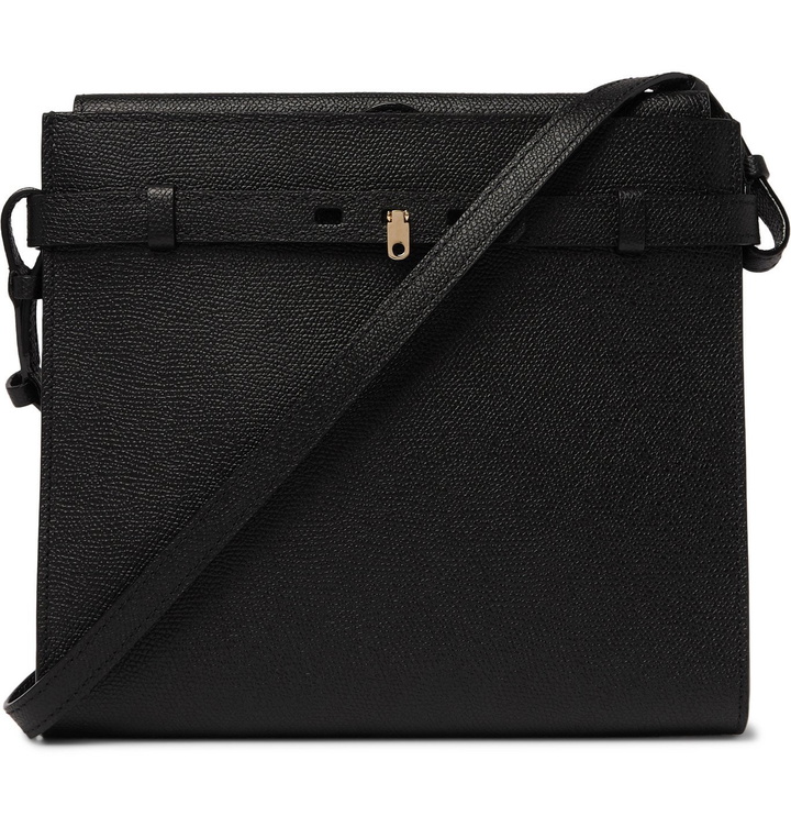 Photo: Valextra - Brera B-Tracollina Pebble-Grain Leather Messenger Bag - Black