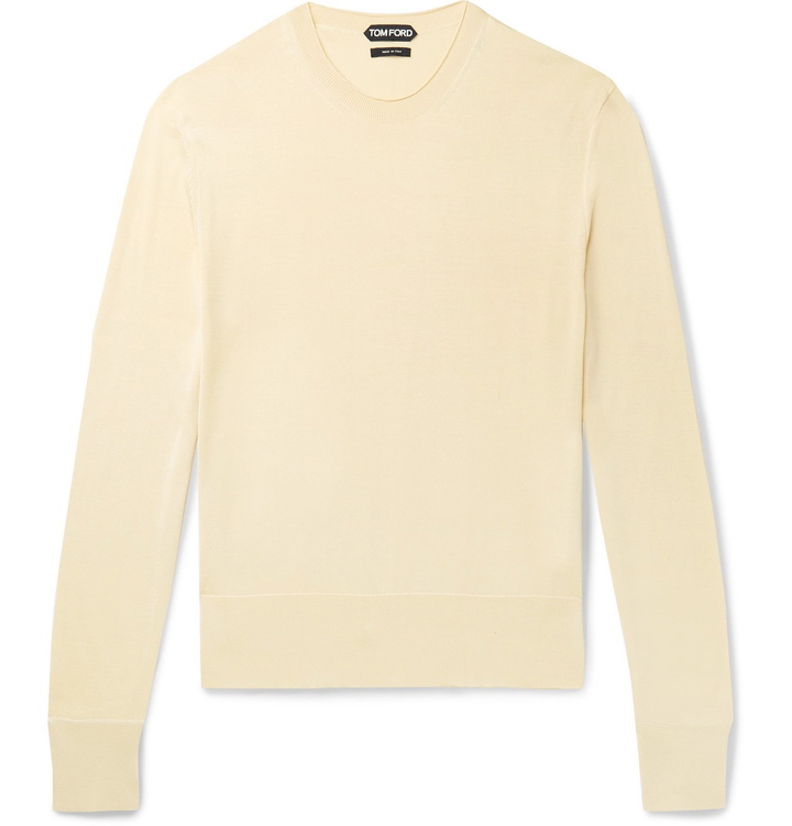 Photo: TOM FORD - Slim-Fit Silk Sweater - Yellow