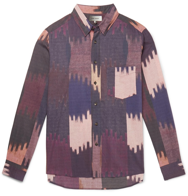 Photo: Isabel Marant - Printed Cotton-Voile Shirt - Purple