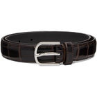 TOTEME Brown Slim Croco-Embossed Belt
