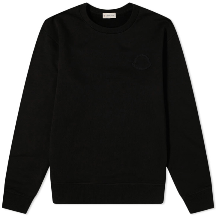 Photo: Moncler Men's Outline Logo Crew Sweat in Black