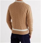 Beams F - Tilden Slim-Fit Cable-Knit Merino Wool and Cashmere-Blend Sweater - Brown